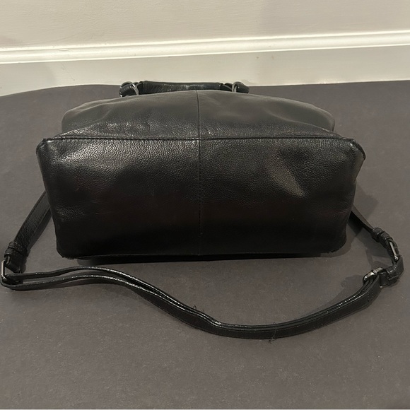 Elliott Lucca Black Leather Handbag Purse - Picture 5 of 8